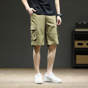 Summer Thin Casual Multi-Pocket Workwear Shorts Men Loose Straight-leg Middle-Aged and Elderly Plus Size Cotton Half Length Pants
