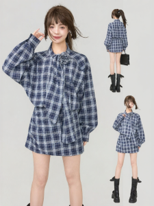 Keiko | Đầm Sơ Mi Dáng Suông Hoạ Tiết Caro