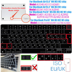 Ukraine Layout Silicone Keyboard Film for MacBook Air/Pro M1 M2 M3 M4 M5 Model A3113 A3240 A2918 A2992 A3112 A3185 A3401 A3186