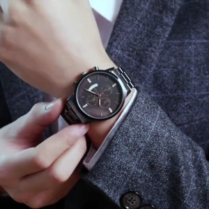Mens High-End Watch Hollow Steel Band Waterproof Band Black Gold Quartz Watches Fashion Automatic Business Watch