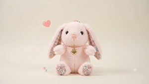 Damda Floral Bunny Plush Keychain Heart Pendant Bag Charm Gift Ideas