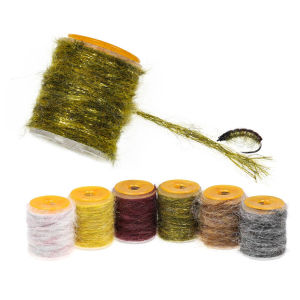 2/6pcs Multiple Color Dirty Bug Yarn Fly Tying Material Mottled Dubbing Thread Scuds Baetis Nymphs Caddisfly Trout Fishing Lure