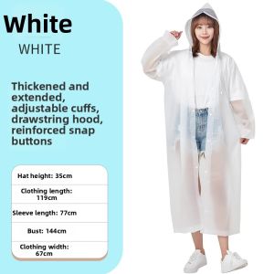 Transparent Heavy Rain Protection Poncho for Small Size Long