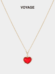 ZHENGZHAO | Red Heart Agate Pendant Necklace