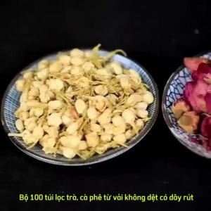 （GIÁ TỐT) 100 cái Túi lọc trà / túi vải không dệt dây rút cao cấp có kiểm định đủ size - ALLIN