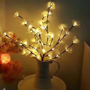 1PC LED Orchid Flower Bouquet Branch Light 20 LEDs Battery Operated Artificial Floral Twig Lamp for Bedroom Thanksgiving Decor