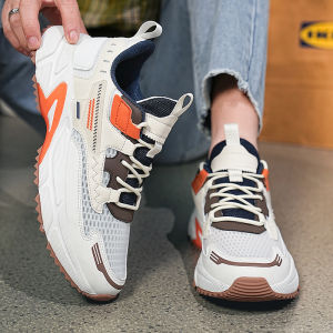 ORNGMALL รองเท้าผ้าใบนักกีฬาลูกไม้ผูกเชือกสำหรับผู้ชายรองเท้าแพลตฟอร์มแฟชั่นรองเท้ากีฬาลำลองสำหรับนักเรียนโรงเรียนรองเท้าวิ่งบนถนน-รองเท้าเทนนิสของผู้ชาย-รองเท้าผ้าใบสำหรับผู้ชายในชีวิตประจำวันและใช้งานได้หลากหลาย