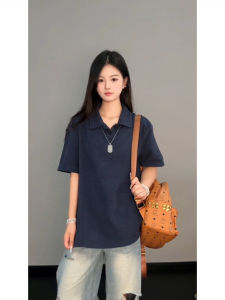 Áo Polo T-Shirt Họa Tiết Vảy Cá Màu Xanh Thông Khí Tay Ngắn