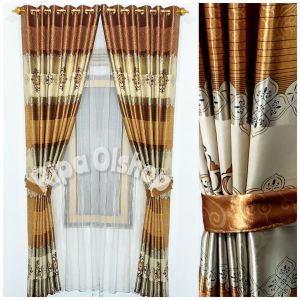 Gorden hordeng pintu jendela bahan blackout import tebal motif terbaru 2024 model smokring