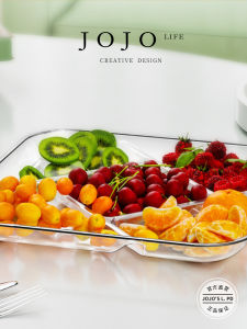 Creative Partitioned Fruit Tray Mr. Grocery Simple Modern Plastic Fruit Bowl Dessert Plate Serving Tray Fresh Style Home Use