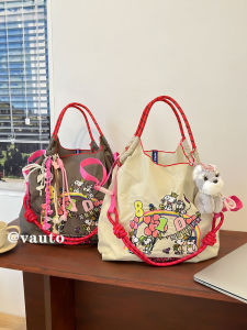 Japanese Style Snoopy Birthday Party Embroider Shopping Bag Large Capacity Nylon Eco-friendly Bag Fashion Satchel Shoulder Messenger Bag