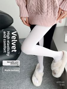 JIAZINI | White Velvet Stockings Womens Spring Autumn 80D Pantyhose JK Polka Dot Pure Desire Fall Velvet Matte Base Layer Tights