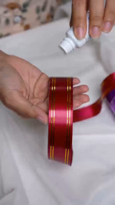 (38mm x 50Yards) Plastic Ribbon With Double Gold Edges for Party Gift Wrapping Bouquet Decoration