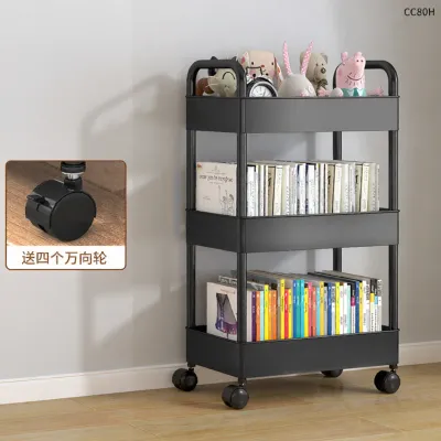 ZHUANJIAO | Movable Multi-level Shelving Unit Bookcase Trolley