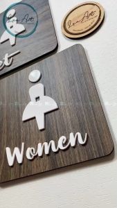 Bảng WC - Toilet - Resroom - Nhà vệ sinh - bằng Gỗ gỗ kết hợp MICA ĐÀI LOAN Vintage Decor có sẵn keo 2 mặt