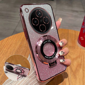 Oppo Findx8 Luxury Gradient Sparkle Powder Magnetic Attraction Stand Ultra-Thin Full Cover Soft Shell Shock-Resistant Elegant Simple Protection Case