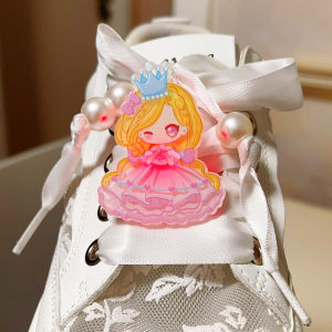 Princess Laser Shiny Walking Shoe Buckle Flower Cute Cartoon Flashing Shoelace Charms One Piece Summer 2024 China Made