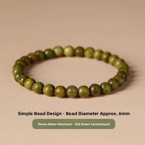 Wutai Mountain Green Sandalwood Buddhist Beads Bracelet Original Design Fashion Jewelry for Girls Change Color Sandalwood