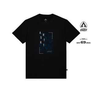 Aerostreet T-Shirt Folium Hitam - Kaos T-Shirt AACAA