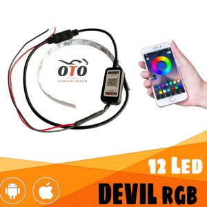DEVIL RGB 1 LAMPU DAN MODUL 24 LED CONNECT BLUETOOTH DAN APLIKASI HP