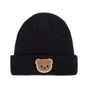 Cute Bear Knitted Baby Hats Warm Fall Winter Beanies For Infant Boys Girls Kids Ear Protection Caps Solid Hair Accessories