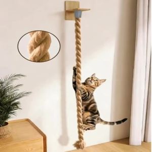 1pc Cat Wall Climbing Sisal Rope Climber Tree Tower Indoor Climbing Posts Rope Ladder Toy for Kittens