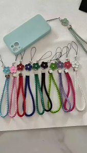 FH-C1308 Gantungan Hp Tali Anyaman Motif Bunga Sparkling Flower Phone Strap Serbaguna / Tali Lanyard