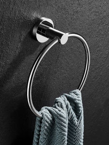 Non-Perforated Towel Ring Copper Bathroom Bathroom Chrome Towel Rack Hotel Creative Hanger Storage Rack