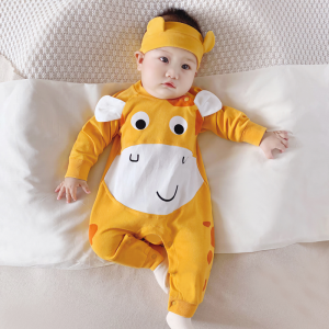 Baby Jumpsuit Pure Cotton Baby Clothes Long Sleeves Cartoon Cute One Month Old Outfit Newborn Rompers Romper Spring and Autumn