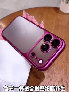 Ốp Điện Thoại Trong Suốt Mờ Chống Sốc Viền Kim Loại Mạ Màu Bảo Vệ Ống Kính Chống Xước Dành Cho iPhone 17/18 Pro Max/16/15/14/13