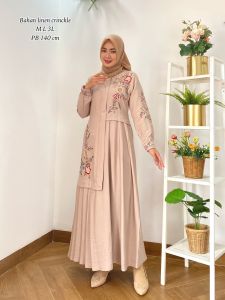 COD-GAMIS TERBARU PILIHAN TERBAIK UNTUK YANG TAMPIL KECE-GAMIS WANITA BAHAN LINEN CRINGKEL 2023 APLIKASI BORDIR