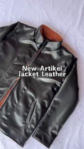 Jaket Kulit Pria Sintetis Style Berbulu Sherpa - Jaket Kulit Slimfit A563