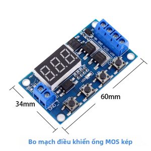HCW-M135 Dual MOS LED Kỹ Thuật Số Thời Gian Trễ Rơ Le Chu Kỳ Hẹn Giờ Chuyển Đổi Bảng Mạch Điều Khiển Thời Gian Mô Đun 1/2/5 Chiếc
