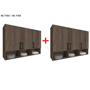 2 SETS x 3 DOOR HANGING CABINET / KITCHEN CABINET / KABINET DAPUR / MULTI-PURPOSE CABINET / BOOKCASE / WALL CABINET