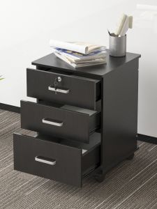 Minimalist Modern Low Cabinet Movable File Cabinet Wooden with Lock Locker Office Table Storage Cabinet Chest of Drawer