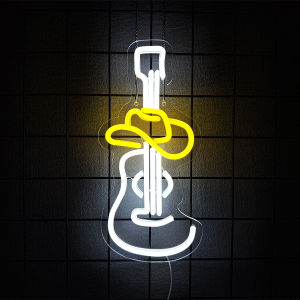Guitar Rock and Roll Neon Sign for Wall DecorLed Live Music Neon Light Sign for Bar Live Music Vocal Recital Concert Man Cave