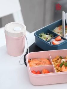 3 Grids Portable Lunch Box with Stainless Steel Cutlery Set