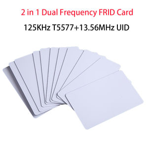 10pcs 125KHZ T5577 & 13.56MHZ UID RFID Blank Cards Rewritable and Featuring Dual-frequency Rfid Cards With Dual-chip Technology
