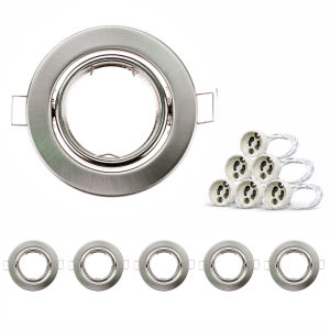 JOYINLED 6PCS Adjustable LED Recessed Downlight Frames GU10 Ceiling Spotlight 70mm Cutout Round Fittings incl. GU10 Socket