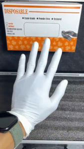 (TERMURAH!!! ISI 100PCS/50 PASANG) Sarung Tangan Nitrile putih / white Tebal Super Kuat untuk medis dan industri