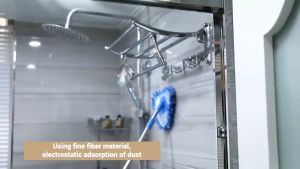 Extendable Rotating Triangle Rod Suction Dust Removal Mop Ceiling Window Cleaner Wall Duster 旋转三角形伸缩杆吸水除尘拖把