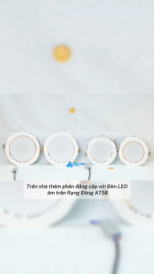 (Rạng Đông) Đèn LED âm trần Downlight Viền vàng/bạc AT58 8W 10W 12W Ánh sáng trắng 6500K Đổi 3 màu