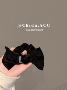 Large Size Fashionable Hair Ties Womens Butterfly Knot Bun Hair Accessories Simple Retro Style Elastic Hair Bands for Styling