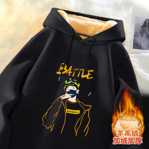 Cashmere Brushed Hoody Men Hooded Pullover Keep Warm Tops Junior High School Students Youth Cold Protection Outwear New Arrival Tops