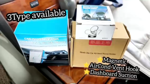 Car Phone Holder Dashboard Suction Aircond Vent Hook Magnetic Phone Holder 3 Types Mobile Holder Kereta 汽车手机支架