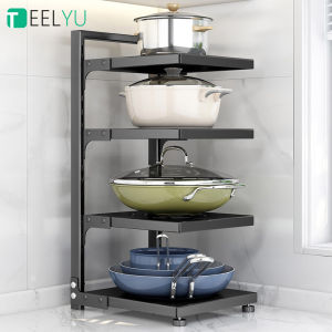 Sewer Storage Rack Kitchen Pot Rack Storage Special Pot Rack Multi-layer Adjustable Cabinet Pantry Table Rack Stainless Steel