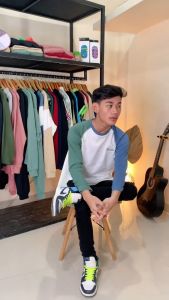 Kaos Polos premium Pria wanita uniseks kombinasi katun raglan EUVERSE