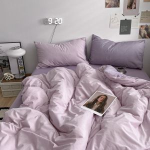 Simple Japanese Style Water Washed Cotton Bedding Set Single Size