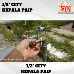 SYK CITY 1/2 Inch Brass Water Tap Head Heavy Duty Water Tape Kepala Paip Air Tembaga Sink Tandas