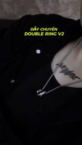 Dây chuyền ODIN Double Ring V2-Phong cách hiện đại x sang trọng-Đính đá CZ Trắng x Đen-Thép Titan 316L-Bảo hành trọn đời
